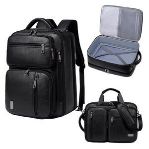 3-in-1 Leather Convertible/Expandable Laptop/Travel Backpack, Briefcase (Unisex)